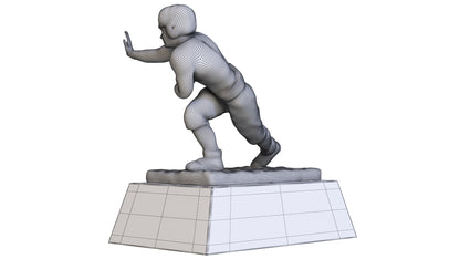 Yellow Heisman Memorial Trophy Award 3D Model