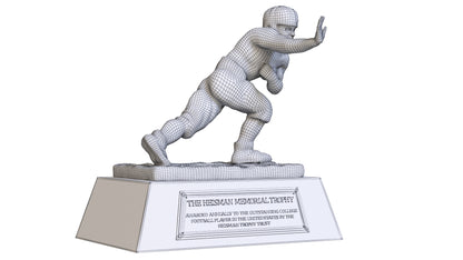 Yellow Heisman Memorial Trophy Award 3D Model