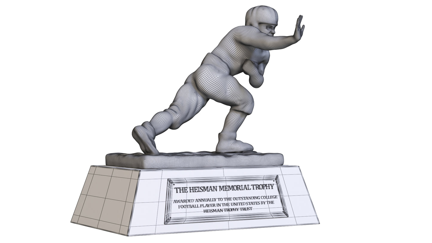 Yellow Heisman Memorial Trophy Award 3D Model