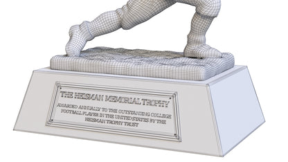 Yellow Heisman Memorial Trophy Award 3D Model