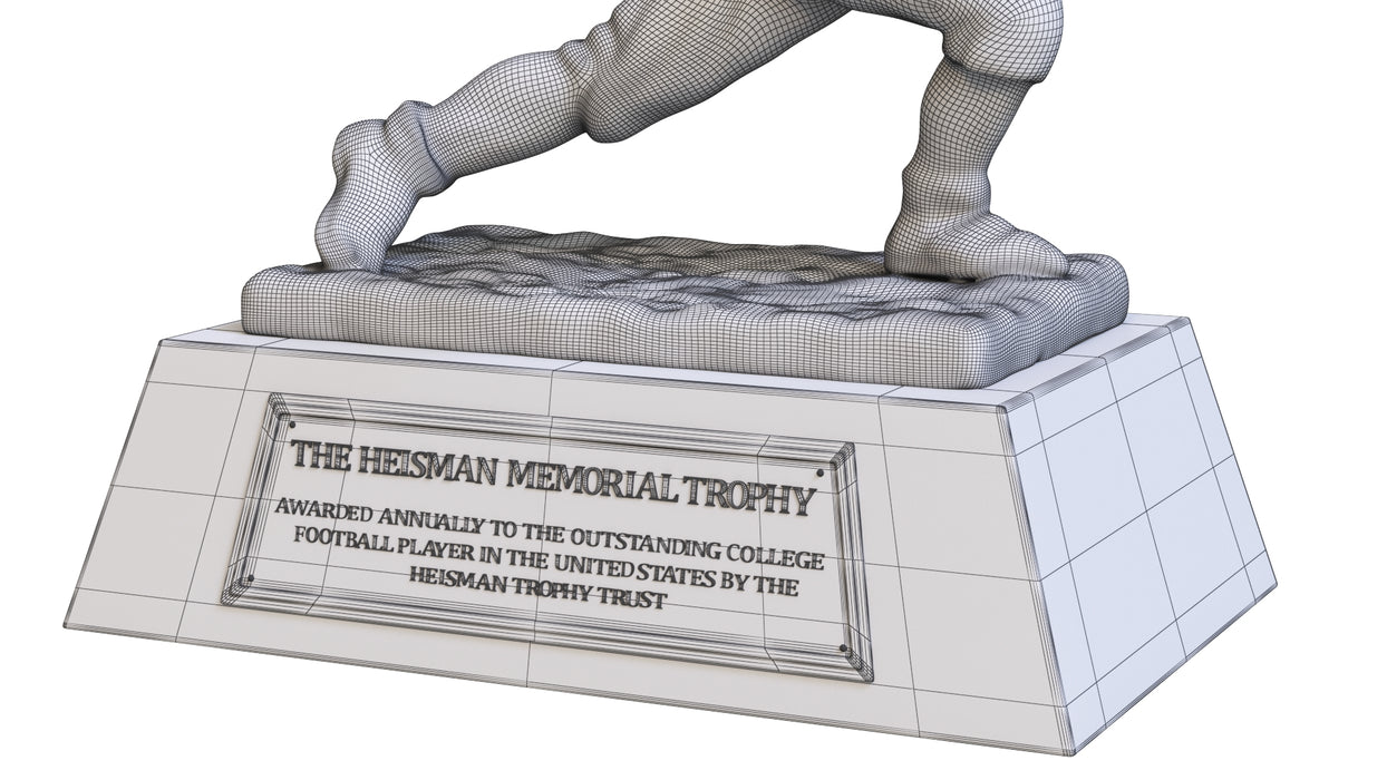 Yellow Heisman Memorial Trophy Award 3D Model