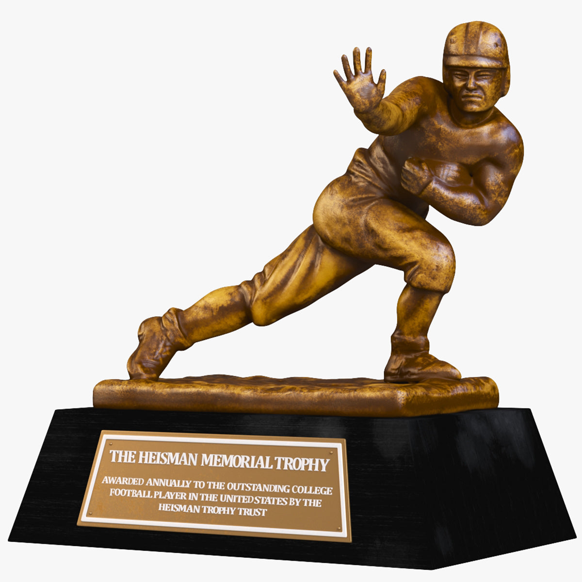 Yellow Heisman Memorial Trophy Award 3D Model