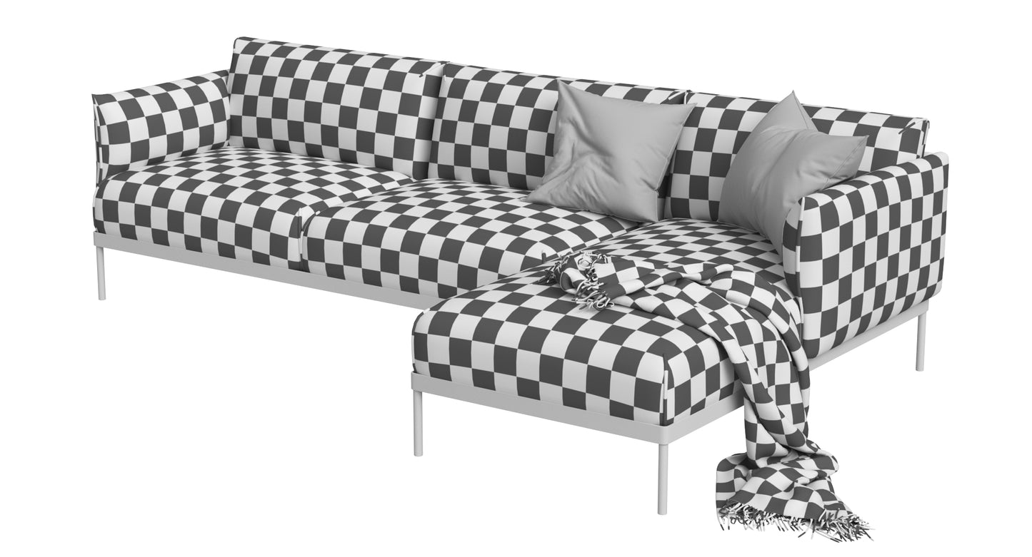 IKEA Applaryd Sofa with Chaise Longue 3D Model