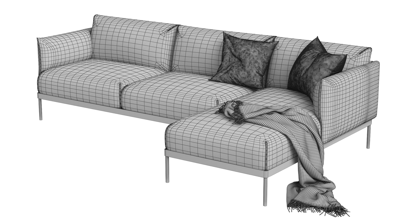 IKEA Applaryd Sofa with Chaise Longue 3D Model