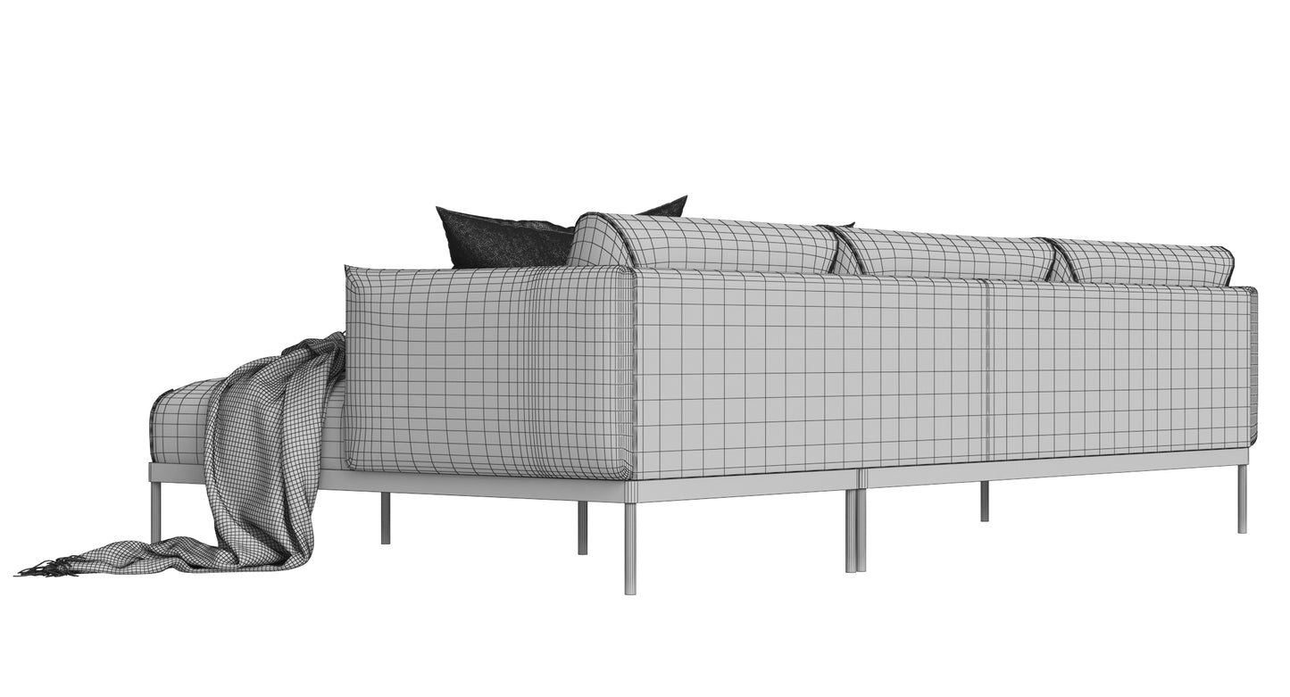 IKEA Applaryd Sofa with Chaise Longue 3D Model