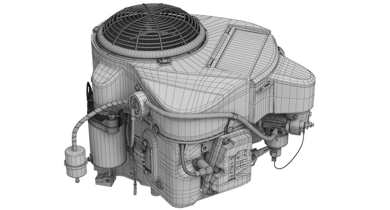 Kawasaki FR730V Four-Stroke Engine 3D Model
