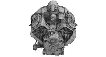 Kawasaki FR730V Four-Stroke Engine 3D Model