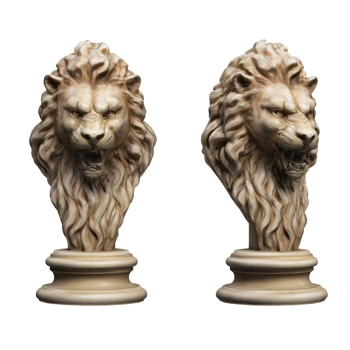 Lion Head Sculpture Animal Statue 3D Model