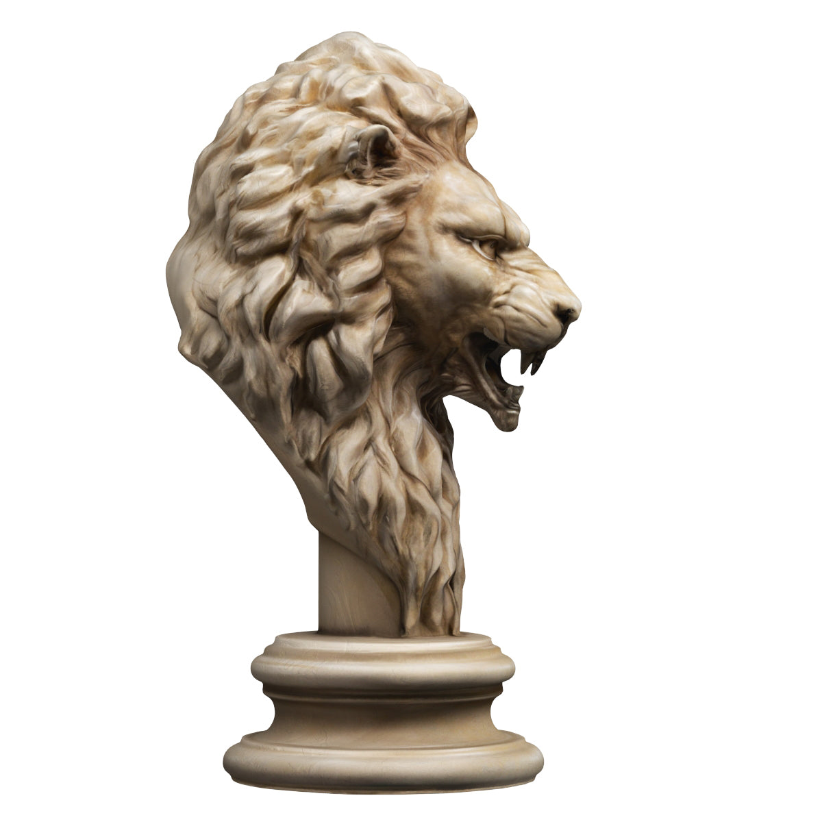 Lion Head Sculpture Animal Statue 3D Model