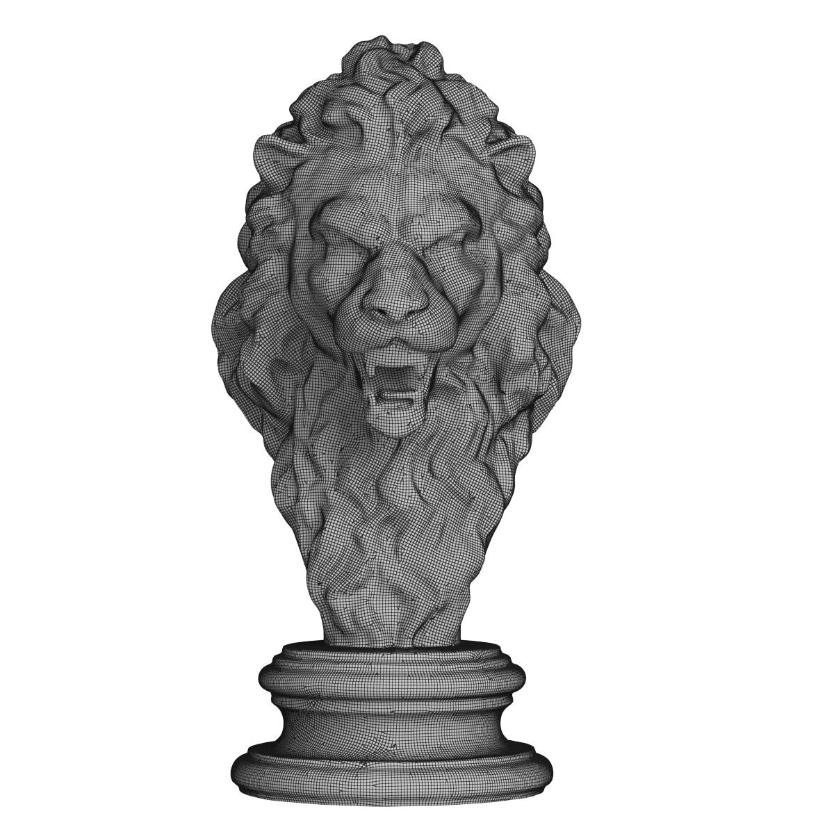 Lion Head Sculpture Animal Statue 3D Model