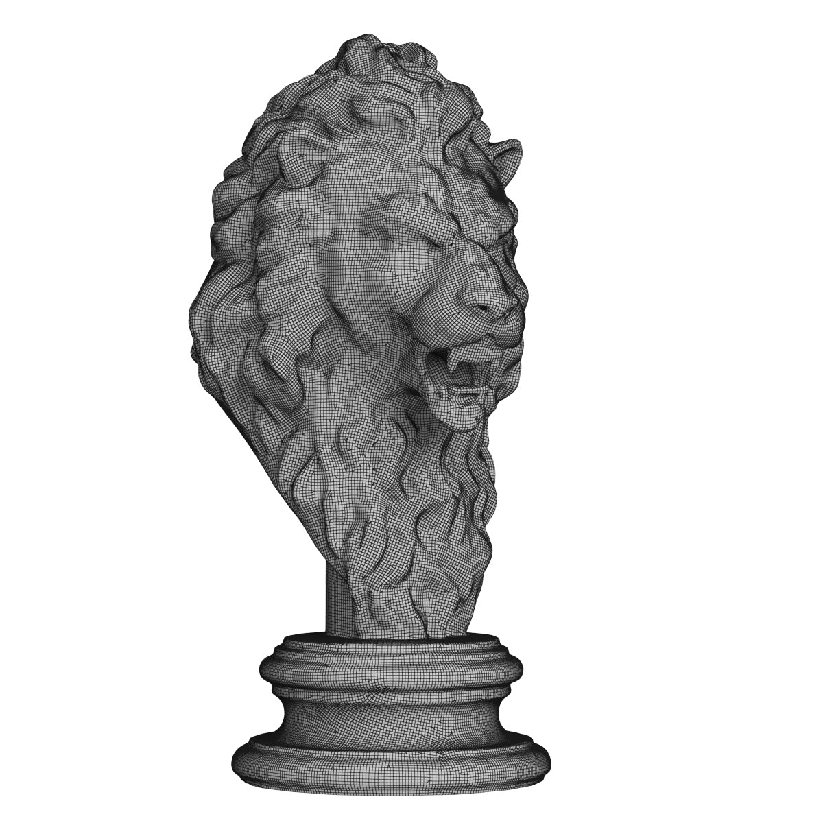 Lion Head Sculpture Animal Statue 3D Model
