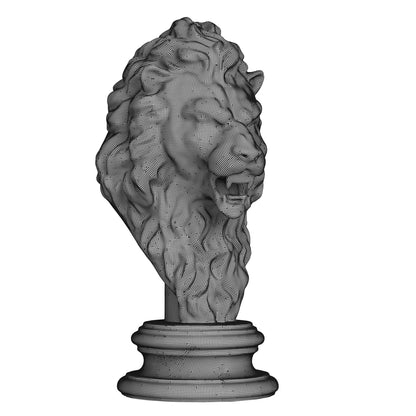 Lion Head Sculpture Animal Statue 3D Model