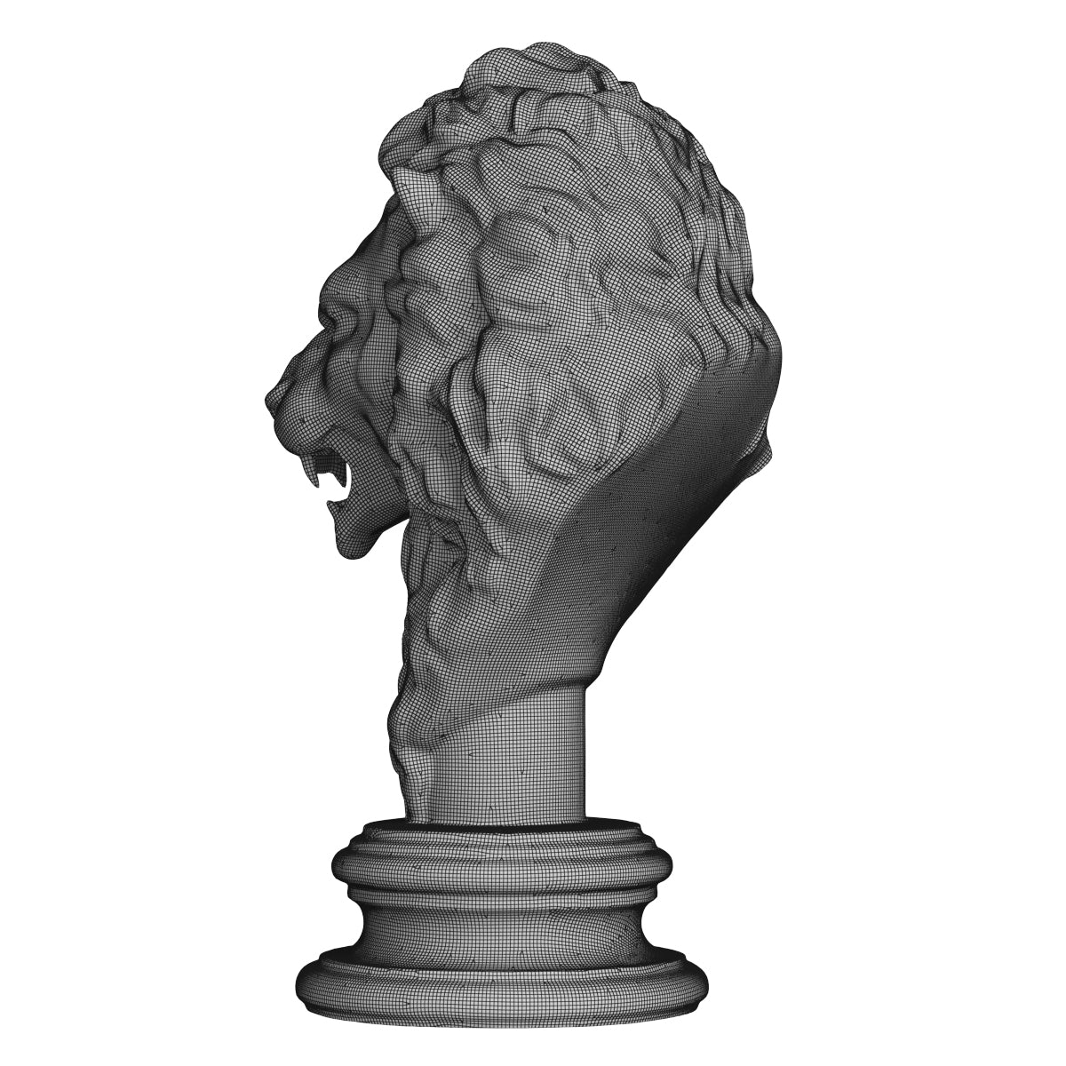 Lion Head Sculpture Animal Statue 3D Model