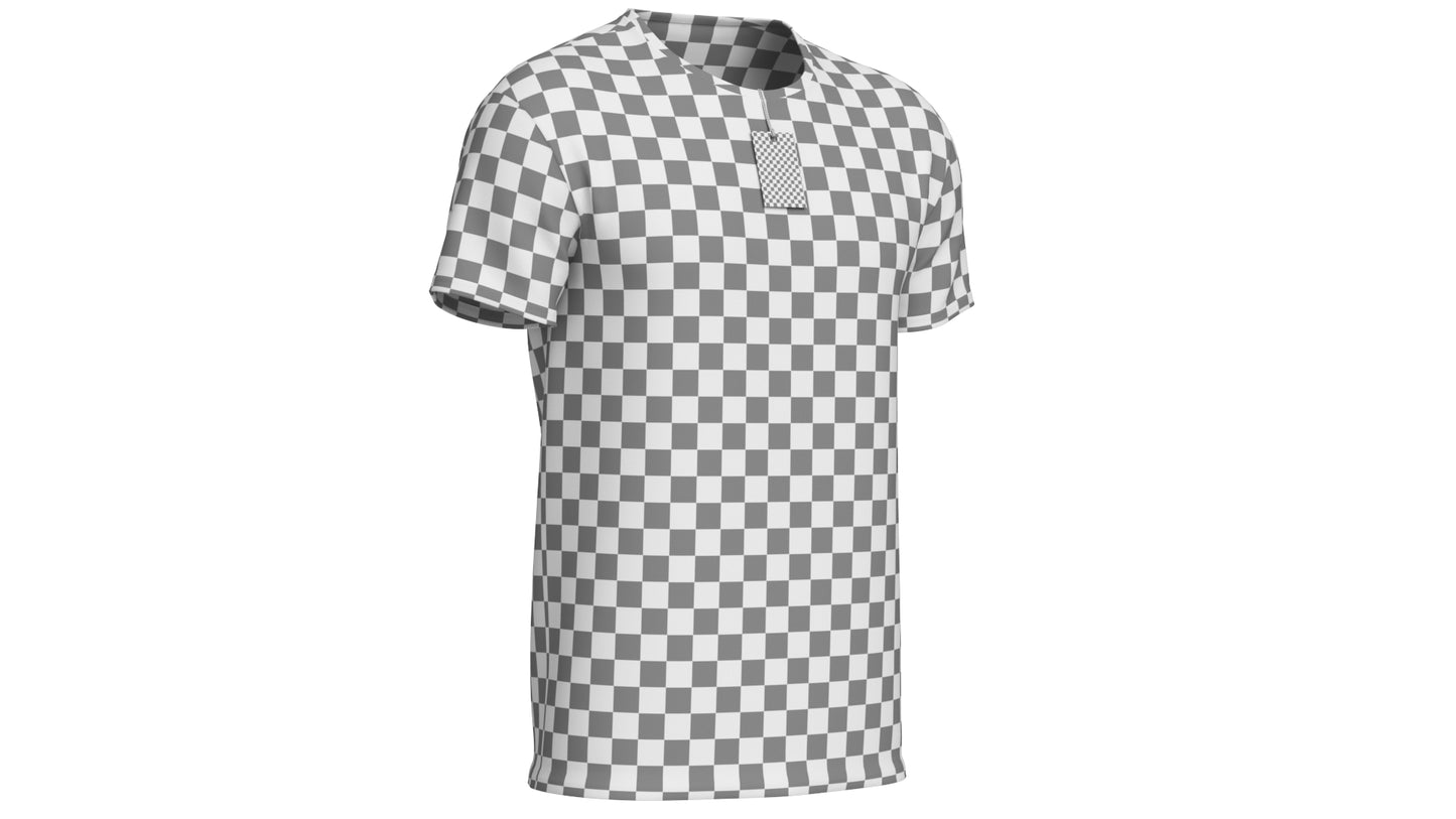 Crew Neck T-Shirt Worn For Men with Tag 3D Model