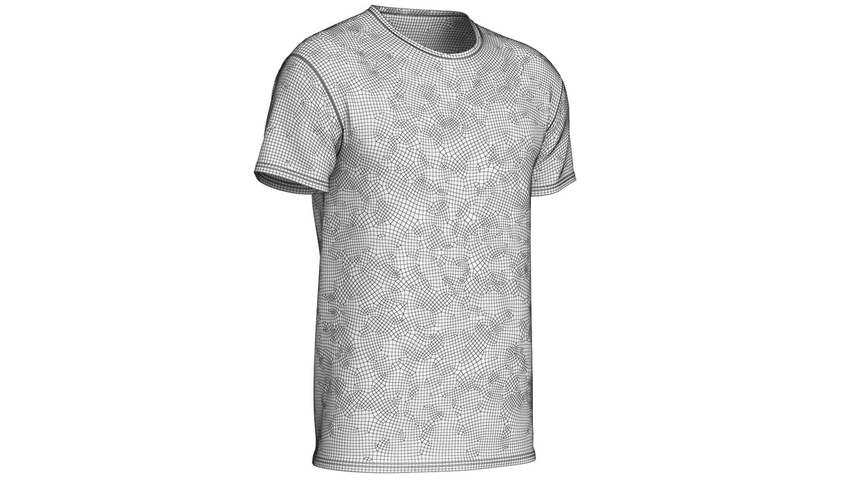 Crew Neck T-Shirt Worn For Men 3D Model