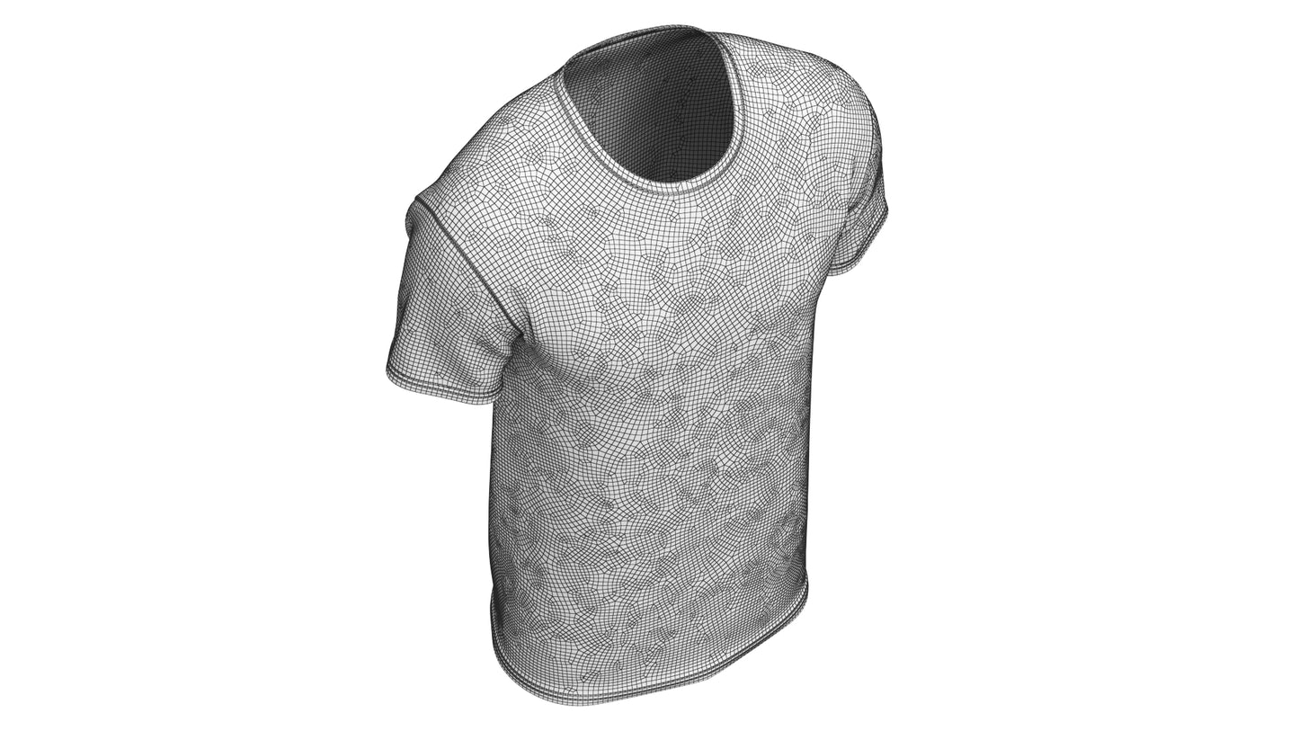 Crew Neck T-Shirt Worn For Men 3D Model