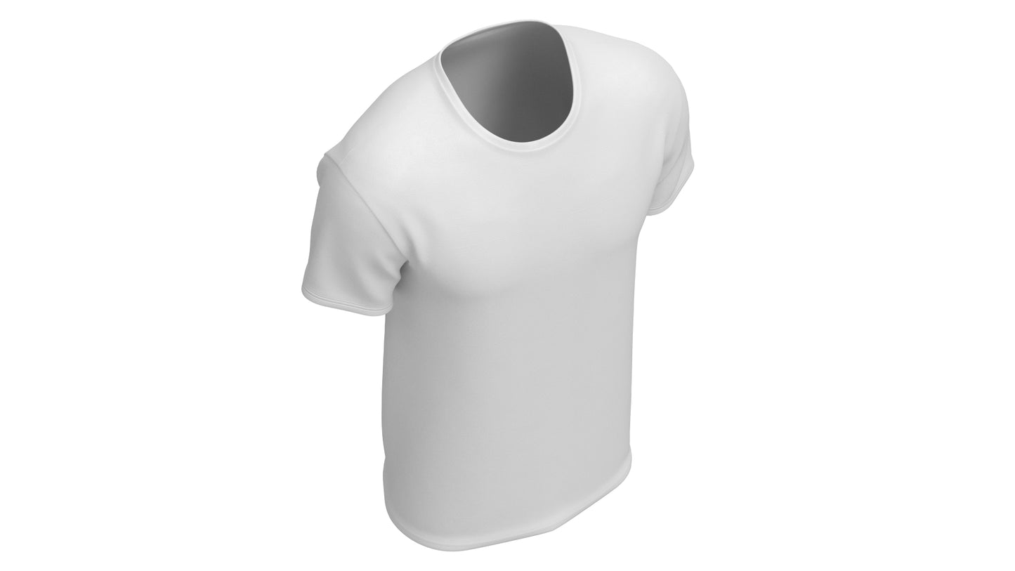 Crew Neck T-Shirt Worn For Men 3D Model