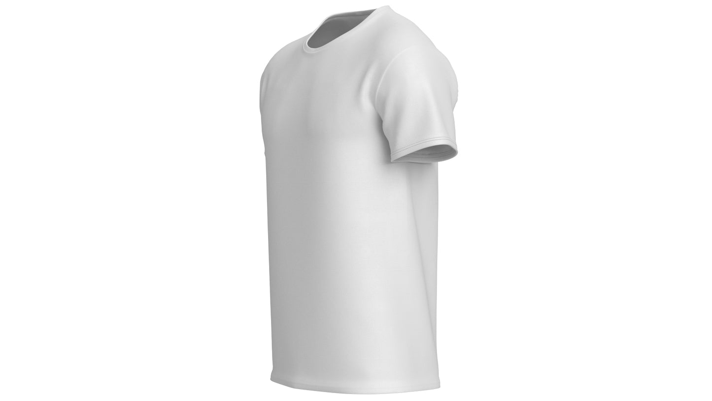 Crew Neck T-Shirt Worn For Men 3D Model