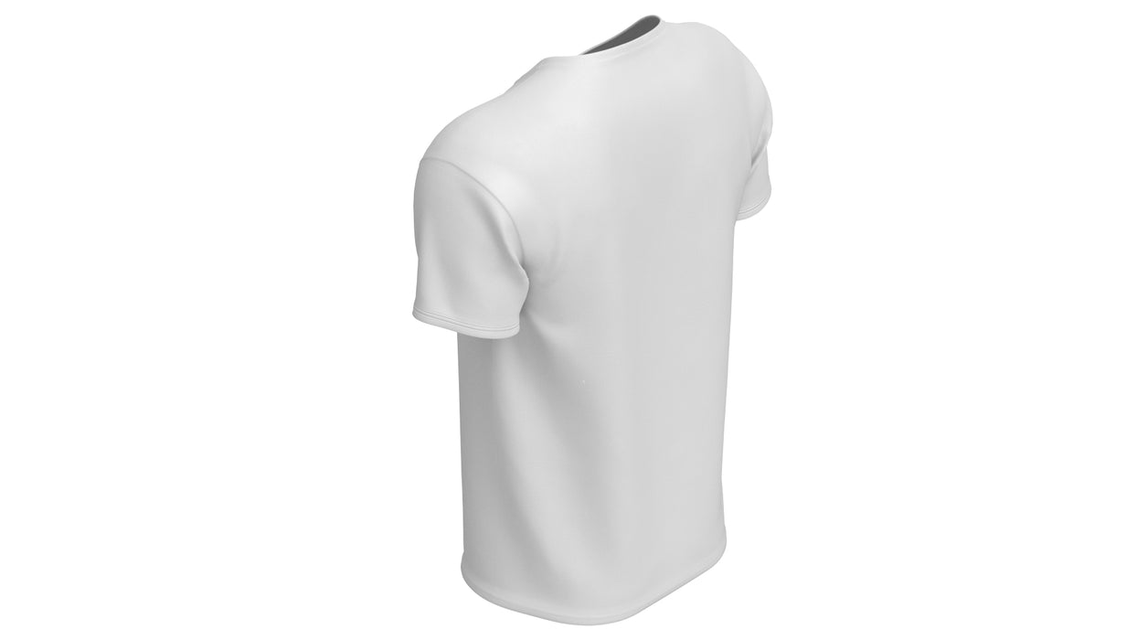 Crew Neck T-Shirt Worn For Men with Tag 3D Model