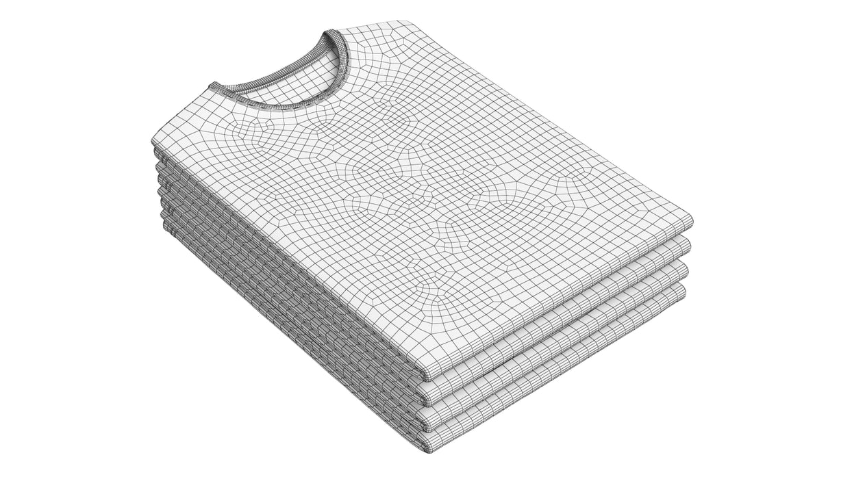 Crew Neck T-Shirt Folded For Men 3D Model