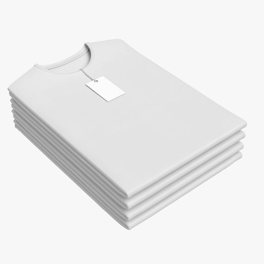 Crew Neck T-Shirt Folded For Men with Tag 3D Model