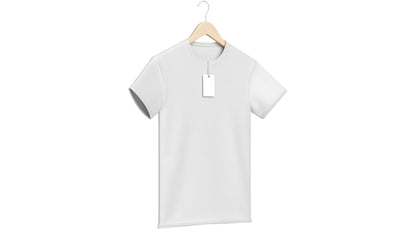 Crew Neck T-Shirt Hanging on Hanger For Men with Tag 3D Model