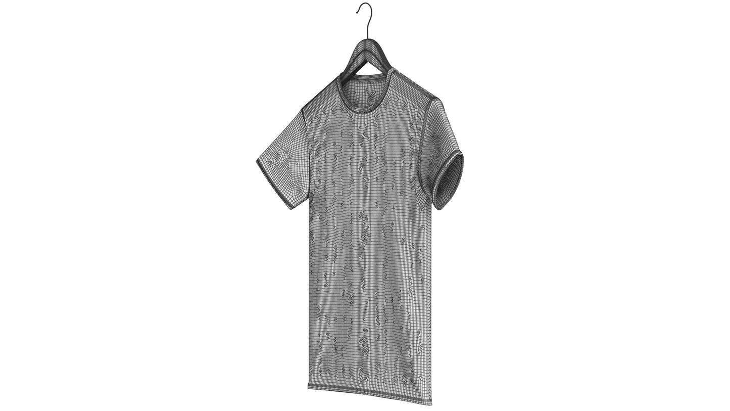 Crew Neck T-Shirt Hanging on Hanger For Men 3D Model