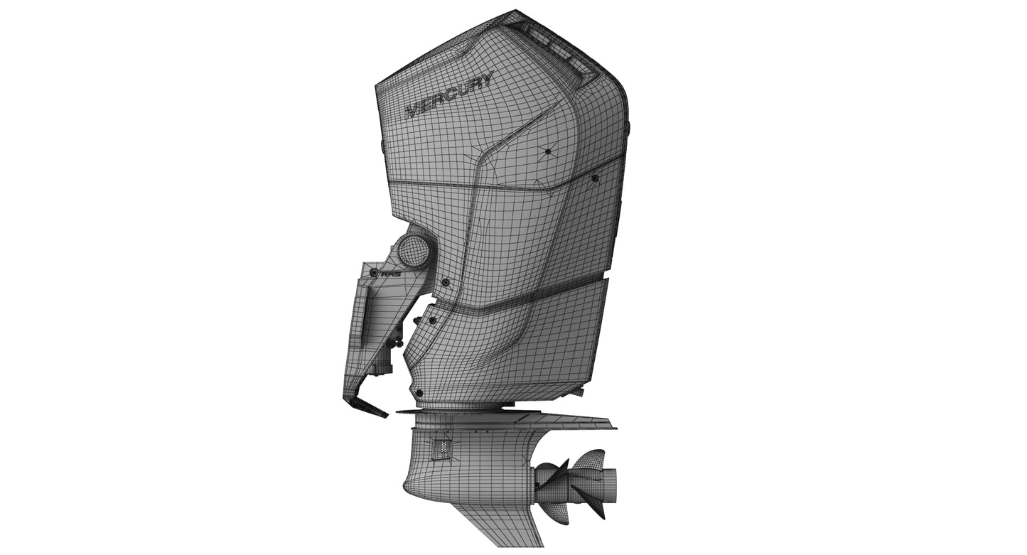 Mercury Verado V12 600HP Outboard Motor 3D Model