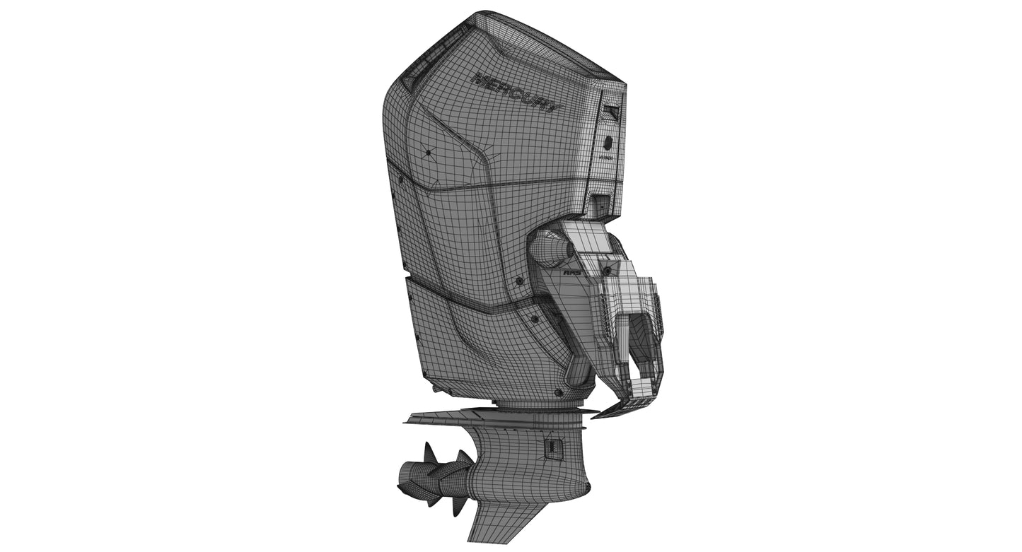 Mercury Verado V12 600HP Outboard Motor 3D Model