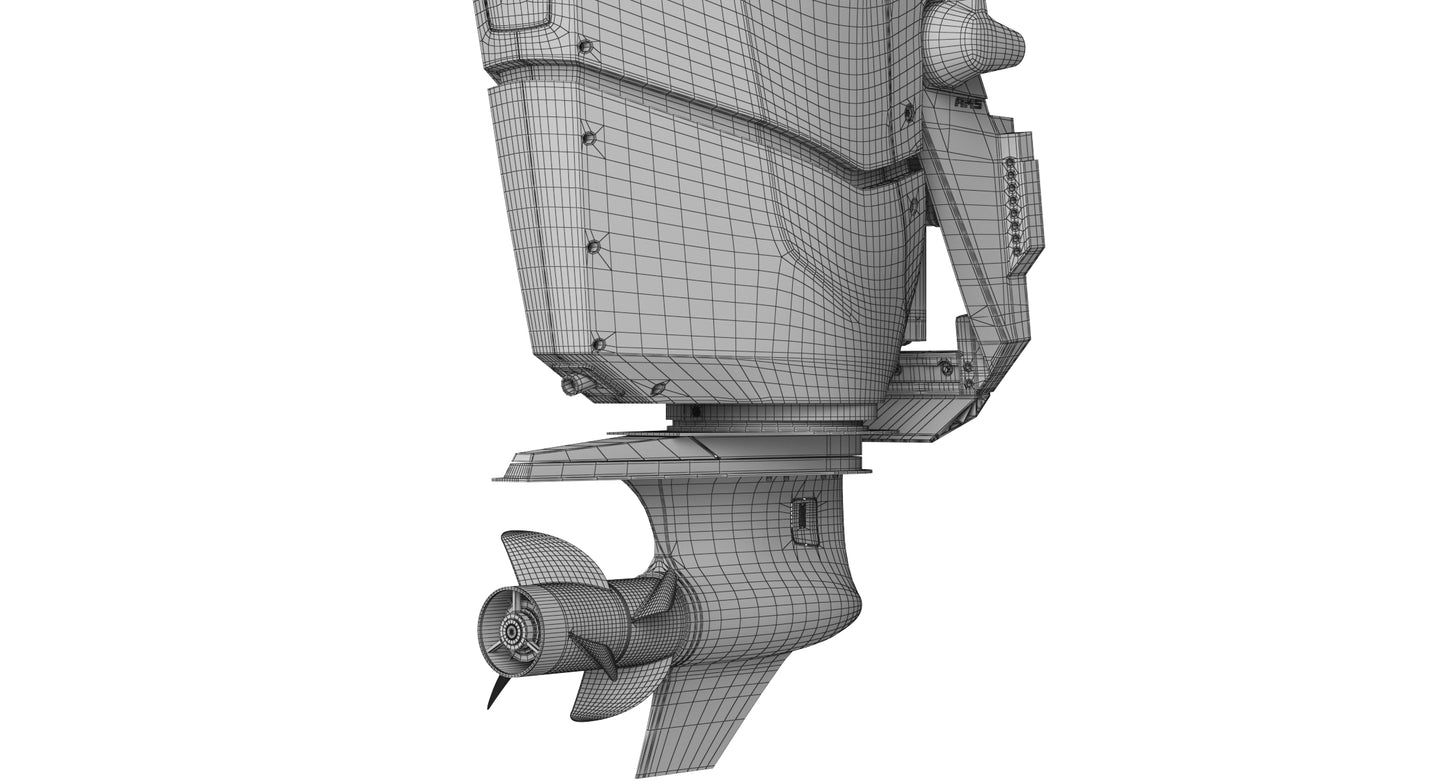 Mercury Verado V12 600HP Outboard Motor 3D Model