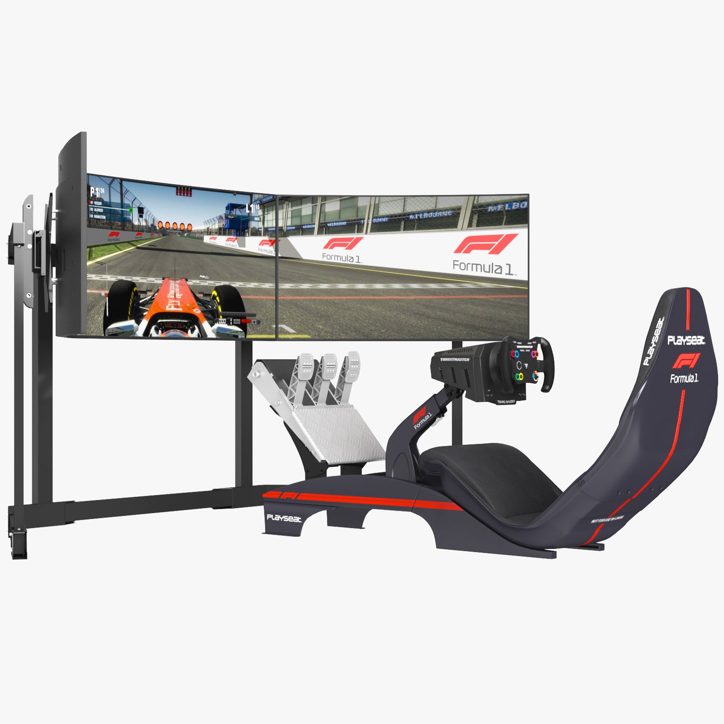 Playseat F1 Racing Simulator Seat with 3 Monitors