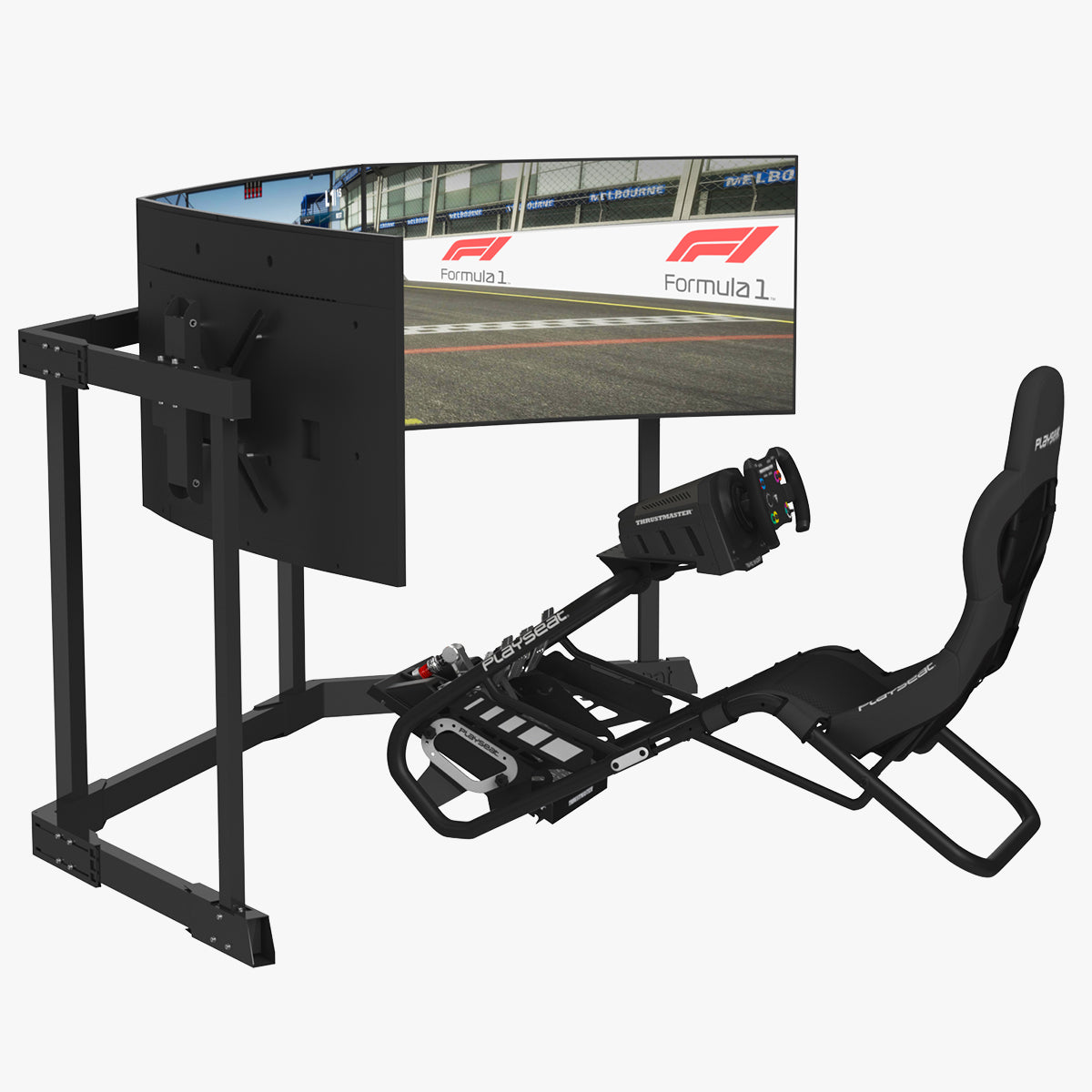 Playseat Trophy - Sim Racing Seat with 3 Monitors 3D Model – FaceQuad