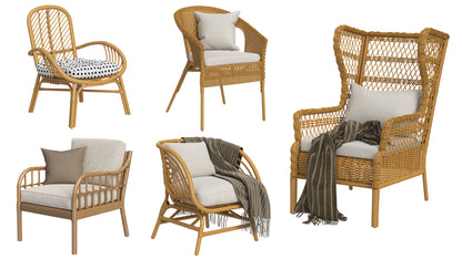 IKEA Rattan Chair Collection 3D Model