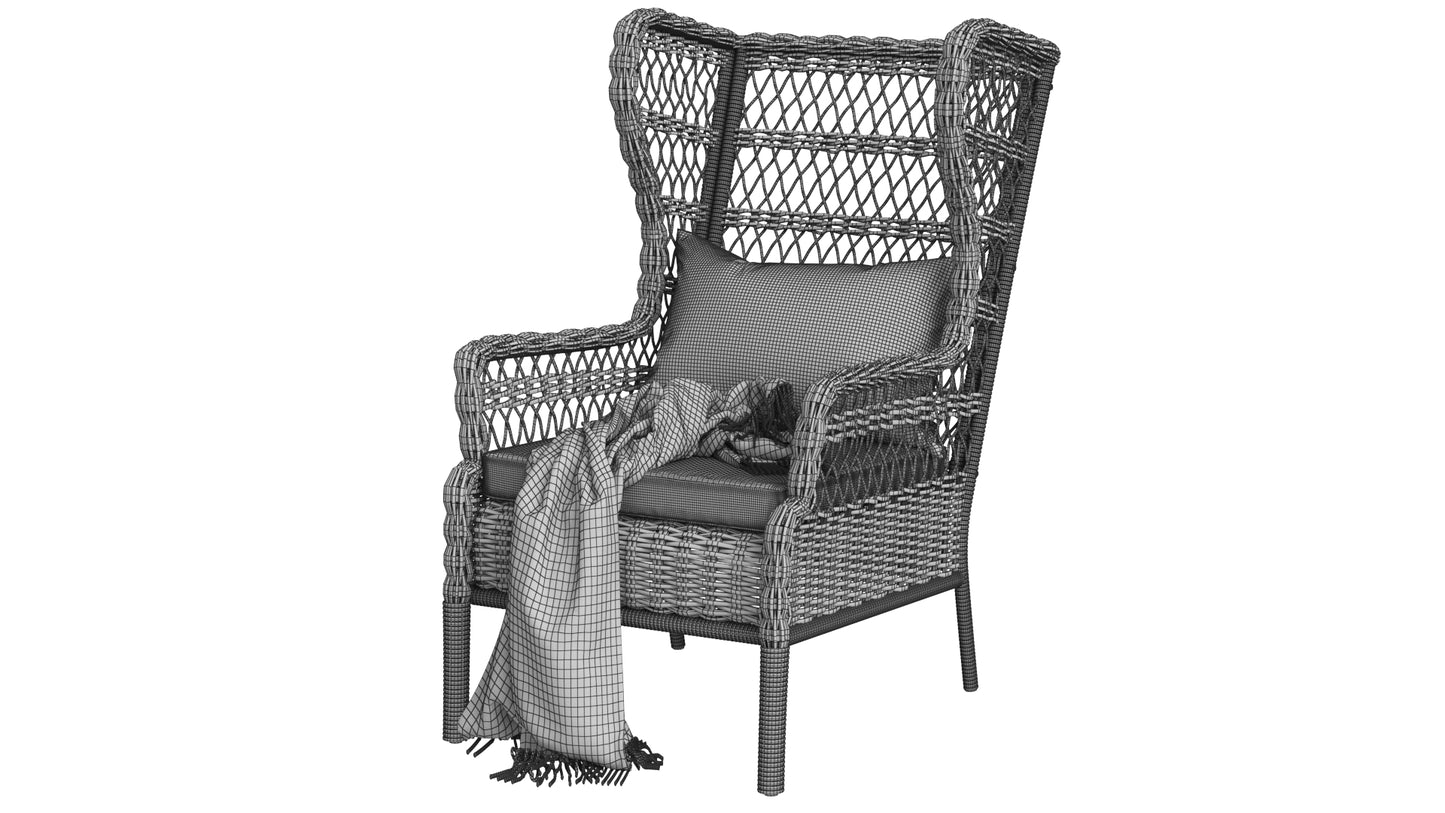 IKEA Rattan Chair Collection 3D Model