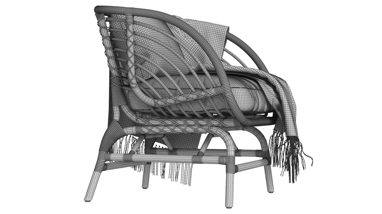 IKEA Rattan Chair Collection 3D Model