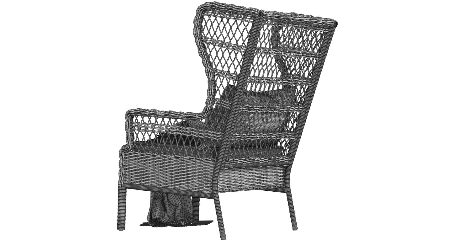 IKEA Rattan Chair Collection 3D Model