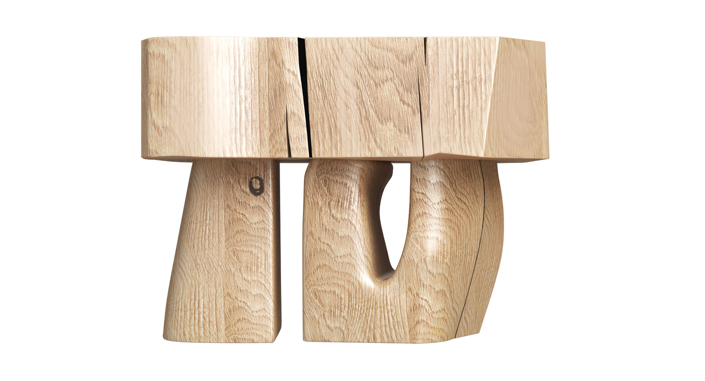 Raw Teak Root Oculta Stool 3D Model