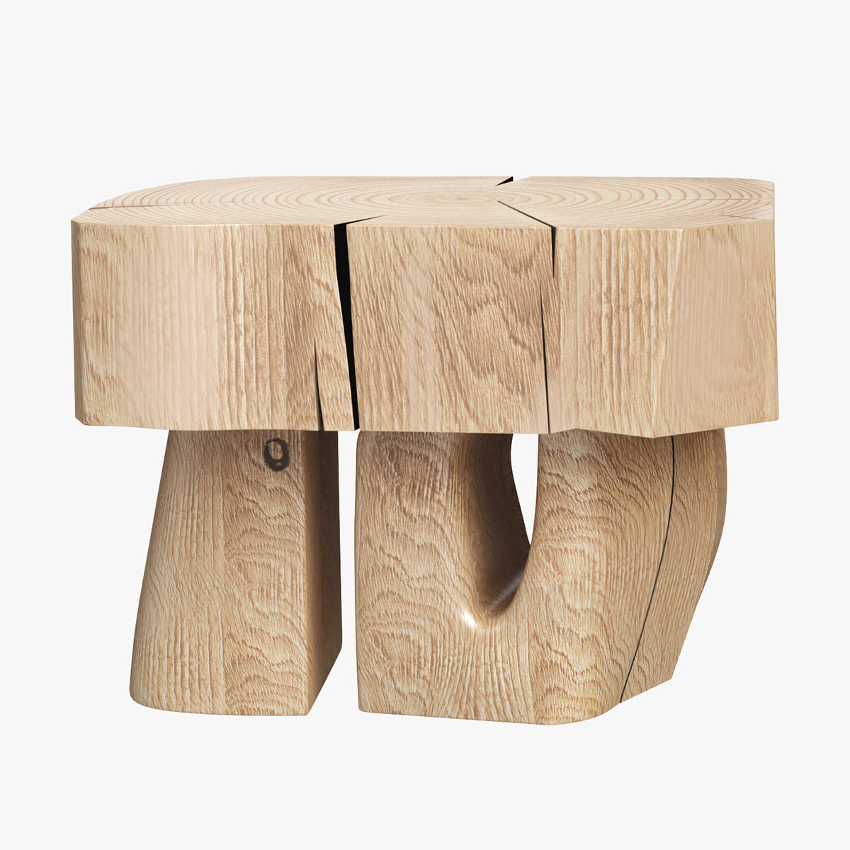 Raw Teak Root Oculta Stool 3D Model