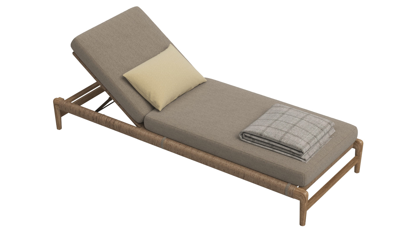 RH Evia Teak Chaise 3D Model