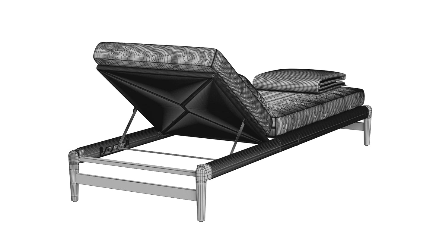 RH Evia Teak Chaise 3D Model