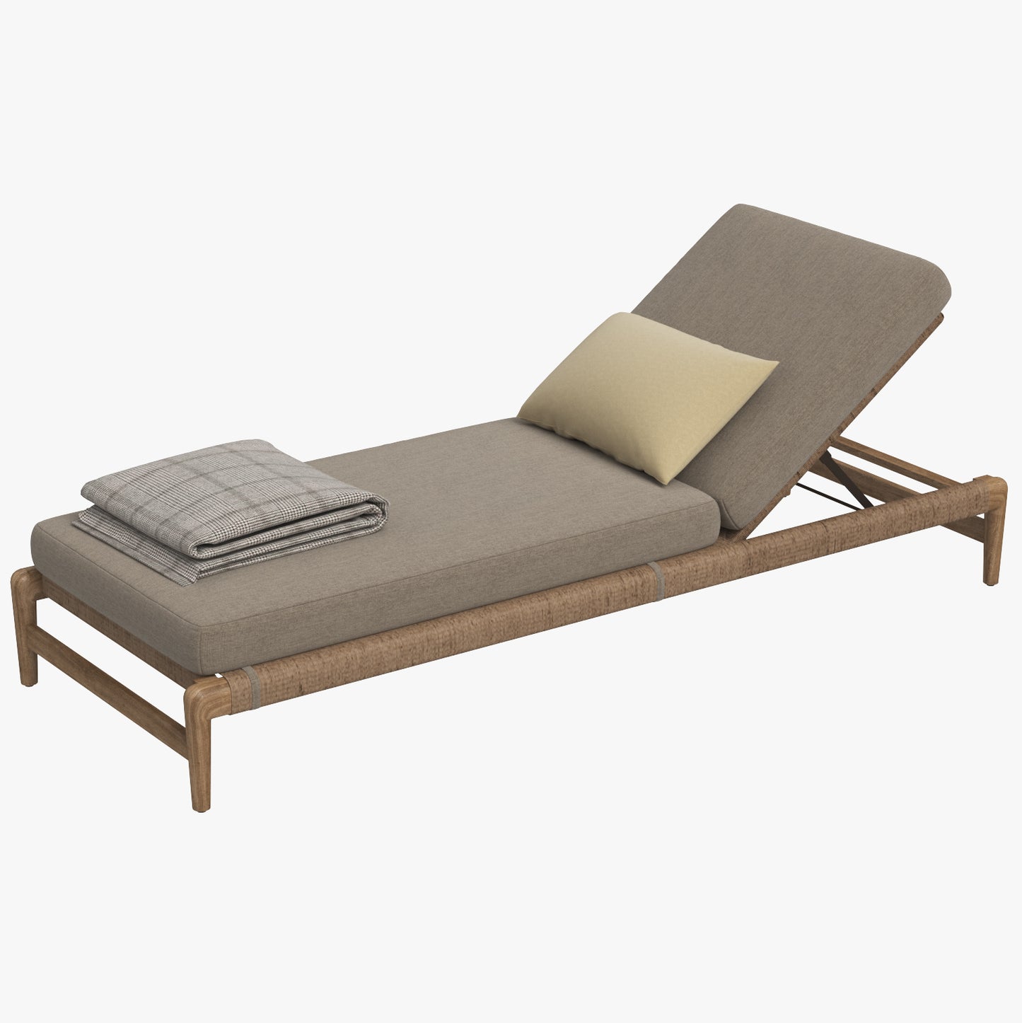 RH Evia Teak Chaise 3D Model