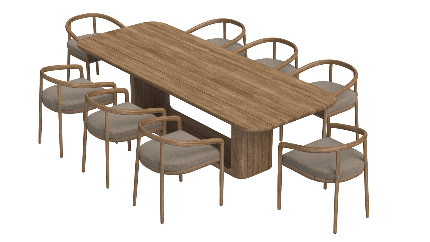 RH Evia Teak Dining Collection 3D Model