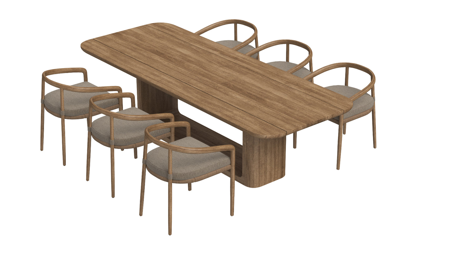 RH Evia Teak Dining Collection 3D Model