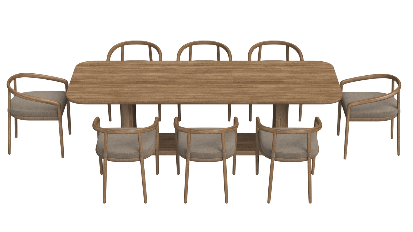 RH Evia Teak Dining Collection 3D Model