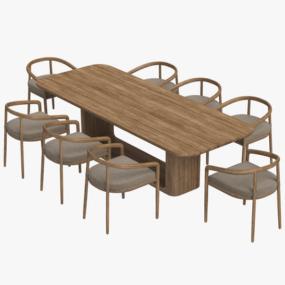 RH Evia Teak Dining Collection 3D Model