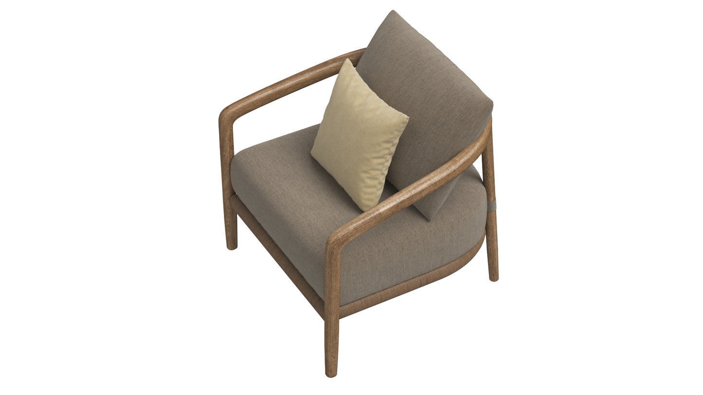 RH Evia Teak Lounge Chair 3D Model