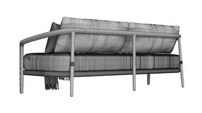 RH Evia Teak Sofa 3D Model