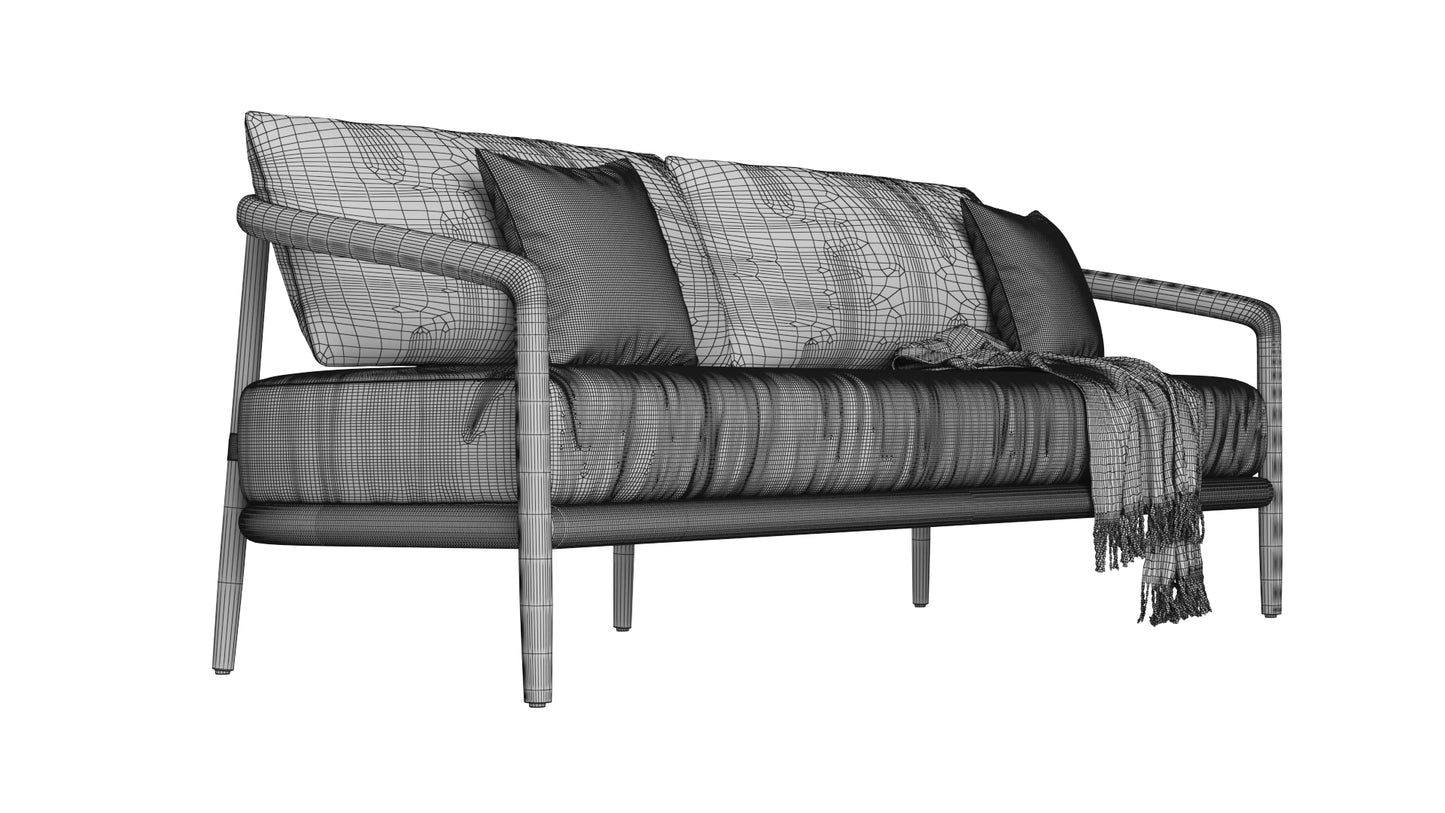 RH Evia Teak Sofa Collection 3D Model