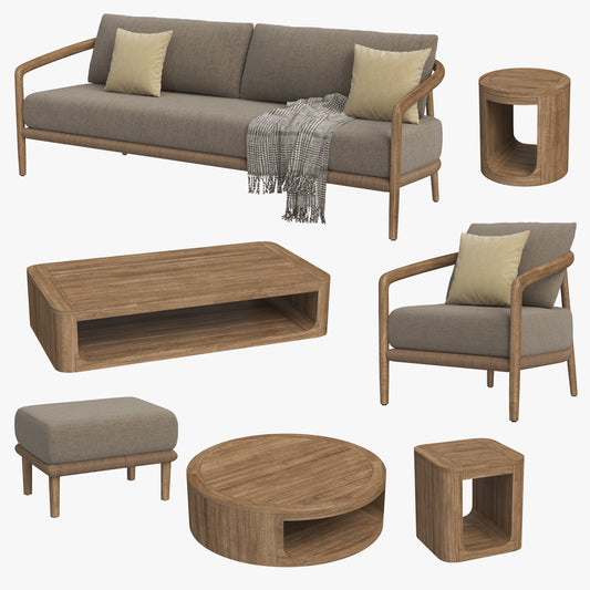 RH Evia Teak Sofa Collection 3D Model