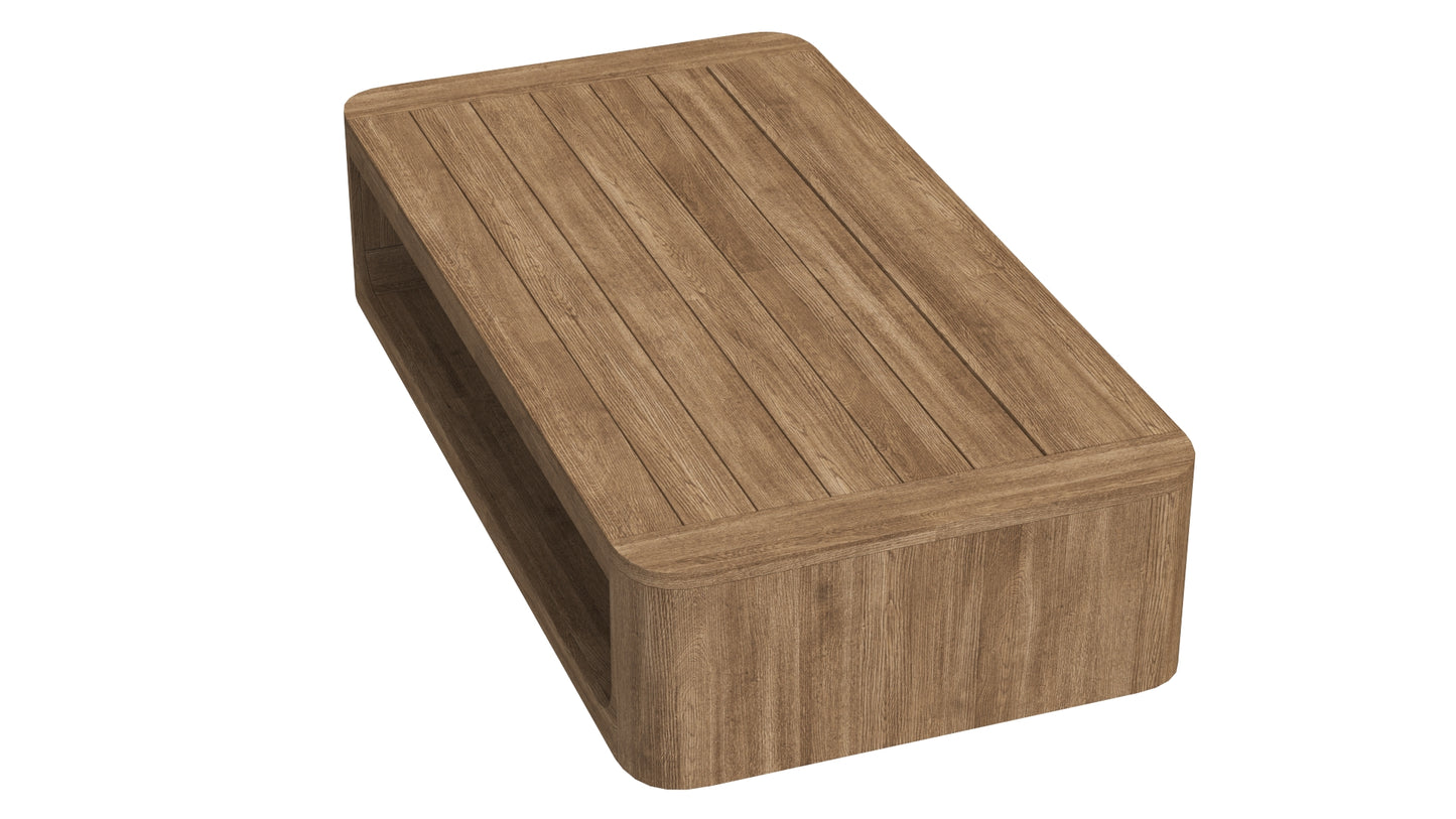 RH Oslo Open Teak Rectangular Coffee Table 3D Model